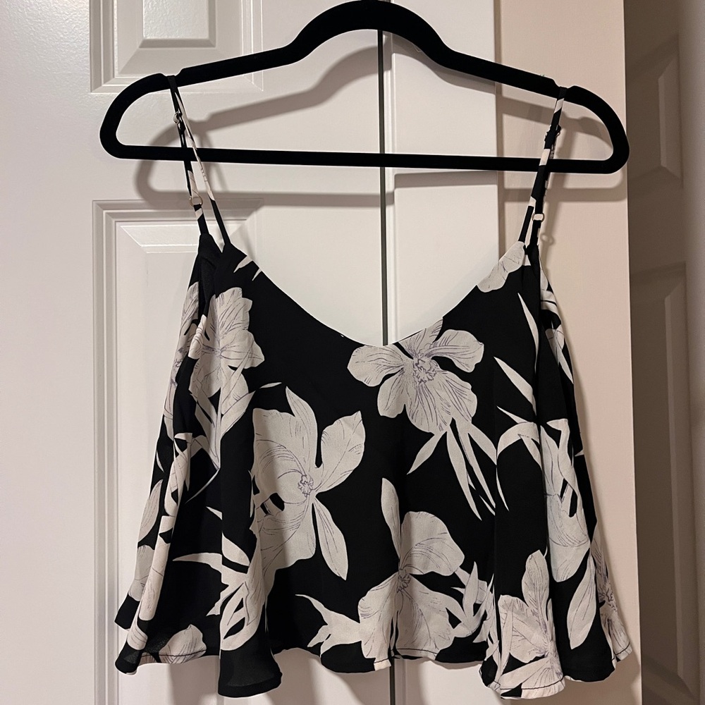 Show Me Your MuMu Black and White Floral Tank Top